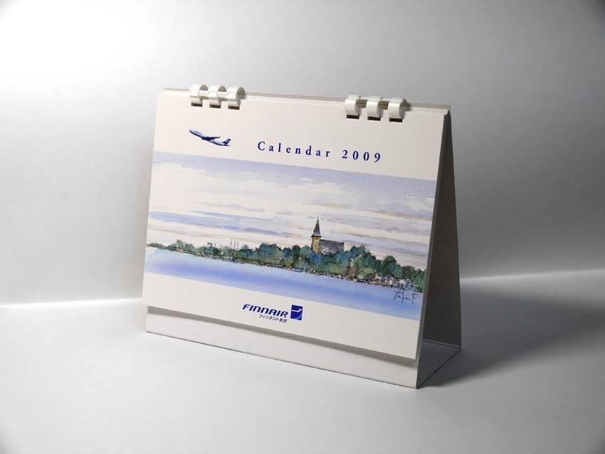 フィンランド航空2009カレンダー完成: 水彩画・イラストレーション
